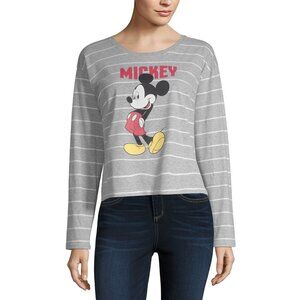 New! Disney Mickey Mouse Long Sleeved Striped T-Shirt
